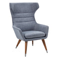 **Chaise de salon moderne en tissu gris avec pieds en bois**
