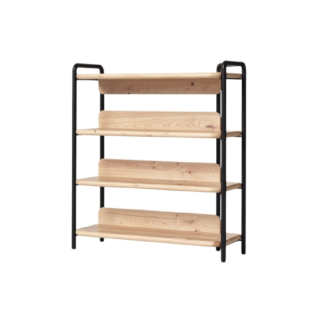 **Étagère en Bois et Métal à Quatre Niveaux**