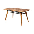 **Table en bois pliable avec plateau ajouré et structure métallique**
